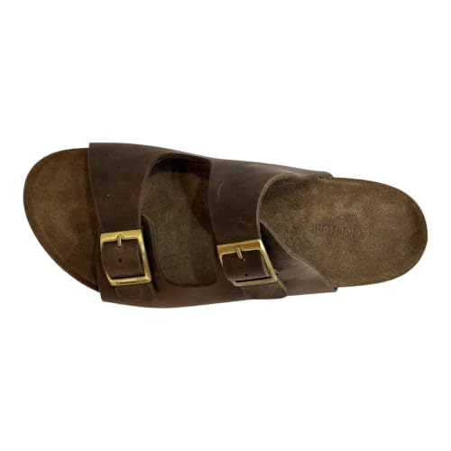 Image of Heritage - Premium Leather Two-Strap Comfort Sandal | Genuine Leather | Brown | UK 4-9 (EU 37-43)