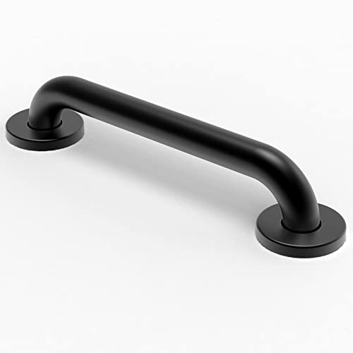 Ameriluck Stainless Steel Bath Safety Grab Bar, Ada Compliant 500Lbs Loading Capacity (Matt Black, 12 Inch) #TOP1