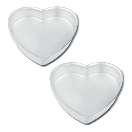 kefyixc 10 Inch Heart Shaped Cake Pans,2 Inch Deep,Aluminum Heart