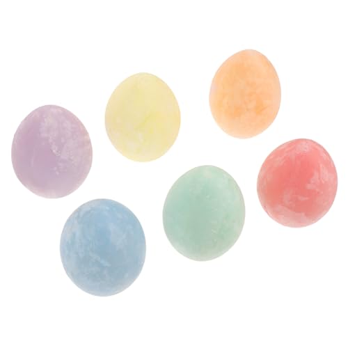 SEWACC 6pcs Chalkboard Chalk Blocks for Kids Eggs Shaped Washable Art Chalk Pencils