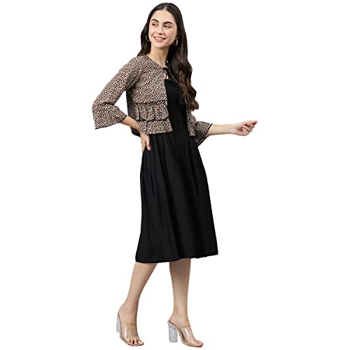 Image of DEEBACO Women Floral Printed Shrug Dress