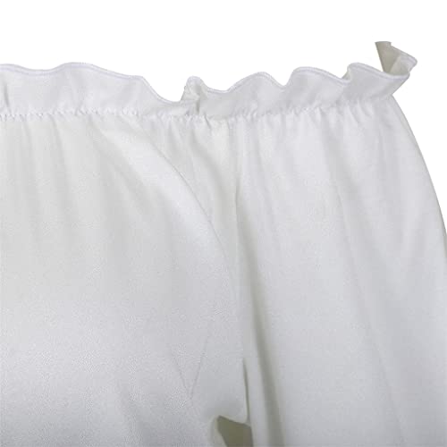 Womens Renaissance Blouse Off Shoulder Trumpet Long Sleeve Peasant Tops Medieval Victorian Costume4