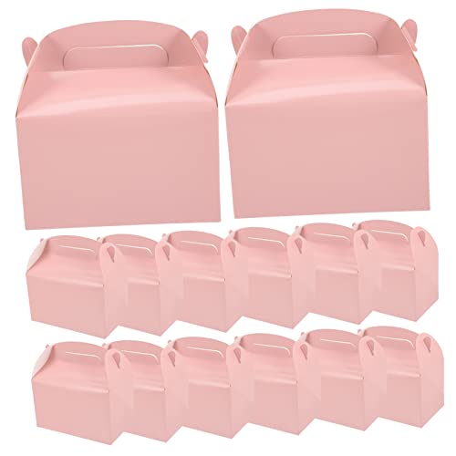 CTIRCHIU 20 Piezas Cajas de de Cartón Kraft para Fiestas de Cajas de con Asa para Cumpleaños y Celebraciones para Galletas y Juguetes Diseño Rosa para Niñas