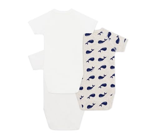 Set da 3 body incrociati a maniche corte in cotone con stampa neonato - 2