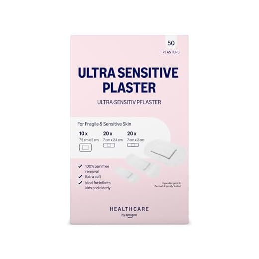 Healthcare By Amazon Ultra Sensitive-Pflaster – Geeignet für Säuglinge, Kinder und Senioren, 3 Größen – 50Stück (1er Pack) (Zuvor eine Marke von Amazon Basic Care, gleiches Produkt)