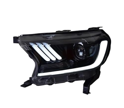 URAGER Faro Delantero Para Ford Para Ranger 2016-2019 Para Thunder Para Everest Faros Antiniebla Luz Diurna DRL H7 Linterna LED Para Cabeza Bombilla Bi Xenon Faros Delanteros(NO BULB IN LOW BEAM)