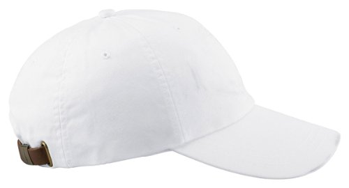 Adams 6-Panel Washed Pigment-Dyed Cap, White, OS