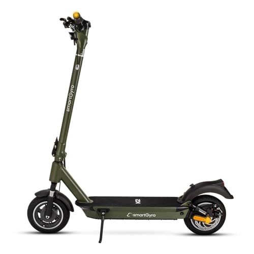 smartGyro K2 Army - Patinete Eléctrico de 48V, 800W Pot. Máxima, Batería 13Ah, Aut. 50Km, Ruedas de 10' Neum. Tubeless, Doble susp. delantera y doble susp. trasera, Triple Frenada, Intermitentes, App