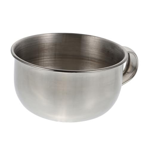 Baluue Men's Shaving Soap Bowl Brush Bubbling Bowl Handle Stainless Steel Shaving Perfect for Home Barber Shop