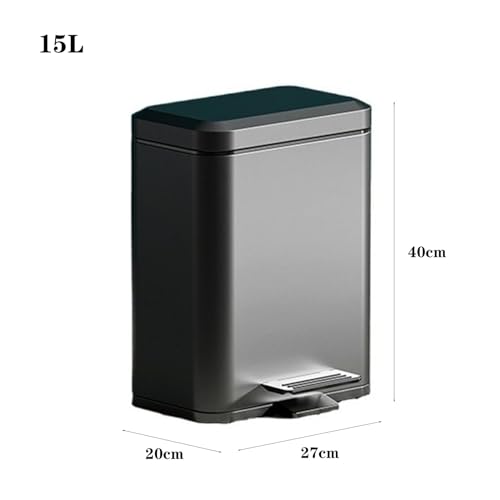 Bote de basura cocina con tapa acero inoxidable plateado miniatura 2