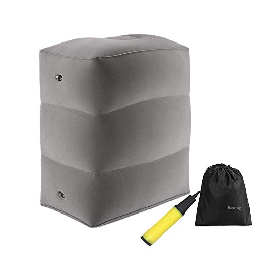 Basong Reposes Pieds Repose-Jambes Voyage Oreiller Repose-Pieds Coussin Air Gonflable pour Enfants Dormir dans L'Avion, Voiture