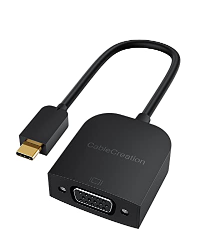 CableCreation USB C to VGA Adapter 1080P@60Hz, USB Type C to VGA Converter Thunderbolt 3/4 Compatible with MacBook Pro/Air/iPad Pro 2021 2020 2019, Mac mini, Surface Book 2, Dell XPS 13/15