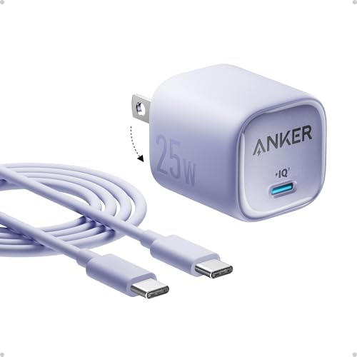 Anker 25W USB C Charger Block, Compact Foldable Type C Charger with PPS