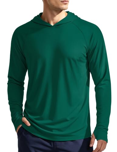 Image of KEFITEVD Men's Sun Hoodie Long Sleeve Fishing UPF 50+ SPF Quick Dry Shirts