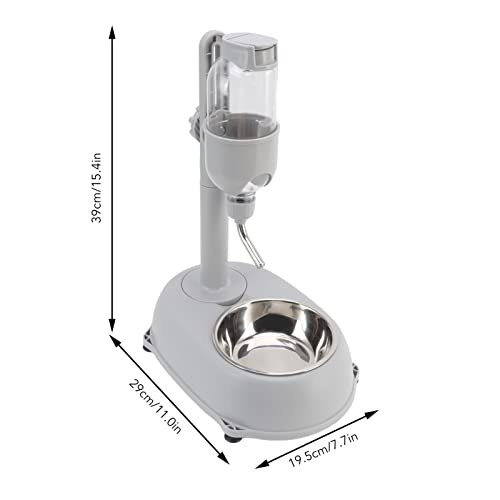 Pet Standing Water Dispenser Bowl, 500ml Cat Dog Water Bottle Stand Multifunctional Adjustable Height Pet Automatic Standing Water Feeder with Detachable Food Bowl - Image 3