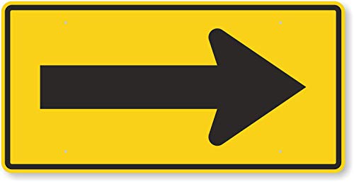 SmartSign "Right Arrow" MUTCD Compliant Sign | 24" x 48" 3M Engineer Grade Reflective Aluminum, Made in USA