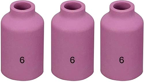 Image of RIVERWELD TIG Gas Lens Alumina Nozzle Ceramic Cups 54N16 6# 3 /8 inch 9.5mm for DB PTA SR WP 17 18 26 TIG Welding Torch Pack of 10