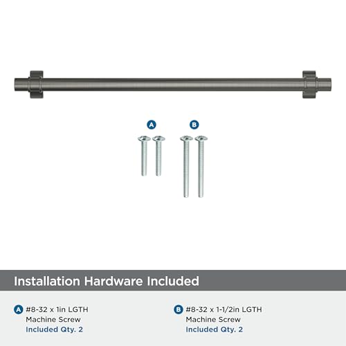 Image of Amerock Davenport 10-1 /16 inch (256mm) Center-to-Center Gunmetal Cabinet Pull, BP36620GM