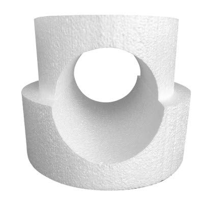 Shape Innovation - Round Cake Dummy Set 8â€ x 4â€ top tier and 10â€ x 4â€ bottom tier with a 6â€ circle cutout - Perfect for wedding cakes, birthday cakes, display cakes, window displays, parties