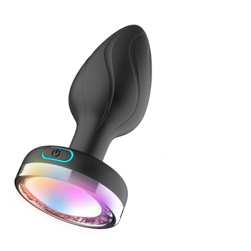 ChicLSQ Silikon-Analvibrator-Buttplug Regenbogen LED mit 10 Modi. Kleines Analplug-Sexspielzeug für Frauen mit APP. Prostata-Massagestimulator.Beim Ausgehen einen Analplug tragen
