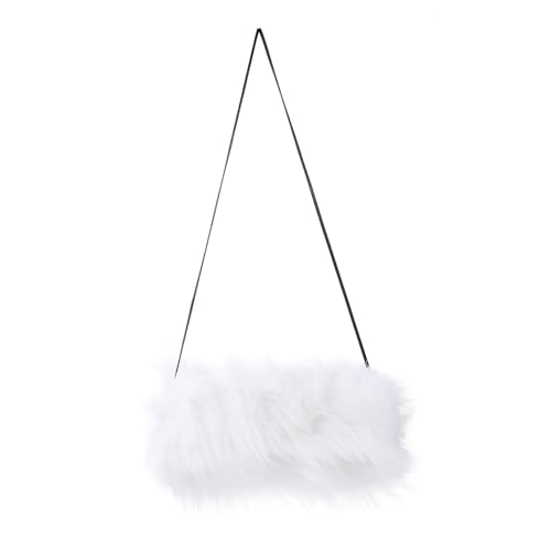 Happyyami 2 Pcs Faux Fur Hand Muffs Insulated Pocket Warmer Fur Arm Warmer Lanyard