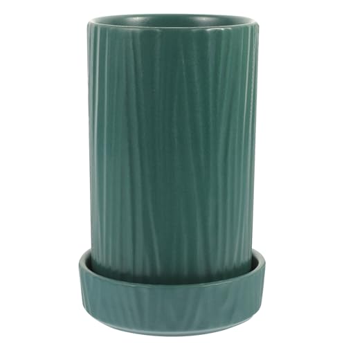 SHERCHPRY Soporte Cubiertos Cerámica Verde, Porta Utensilios Multiuso para Cocina y Maquillaje, Resistente al Agua, Adecuado para Uso Diario y Decoración del Hogar