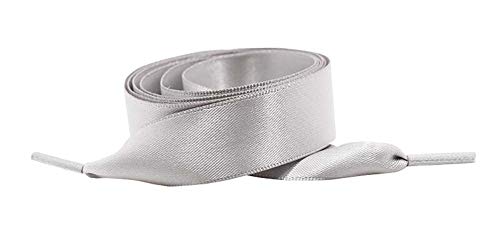 RYZGOJV 120 CM Athletic Shoelaces Silk Shoe Laces for Scooter Shoes 2 Pairs Grey