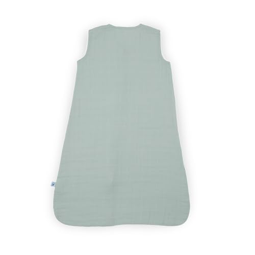 Image of Little Unicorn 0-6 Month Premium Muslin Sleep Sack 1.1 TOG | Soft & Breathable Muslin Cotton for safer sleep | 2 way zipper (Sea Salt)