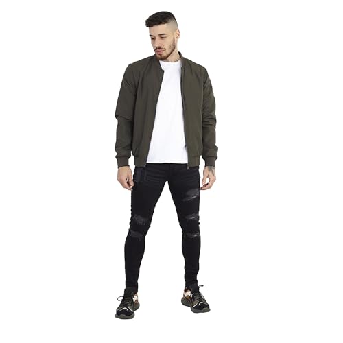 BRAVE SOUL Mens Bomber Jacket Smart Casual Full Zip Up Long Sleeve 100% Polyester Outdoor Jacket for Men, Size- S to 2XL - Image 3