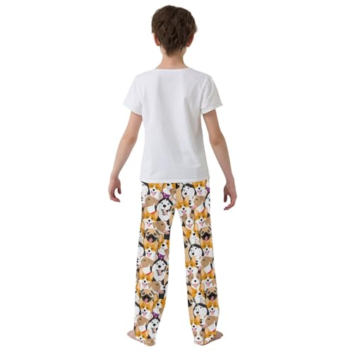 Dogs Terrier Pug Corgi Boys Pants for Kids Jogger Pants with Pockets S-XL3