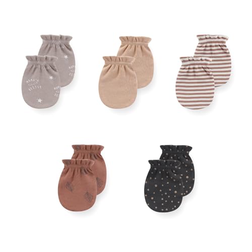 Image of JELYLOVE 5 Pack Unisex New Born Boy Girls Anti Scratch Mittens Cotton Soft Baby Gloves 0-3 Months Infant Essentials
