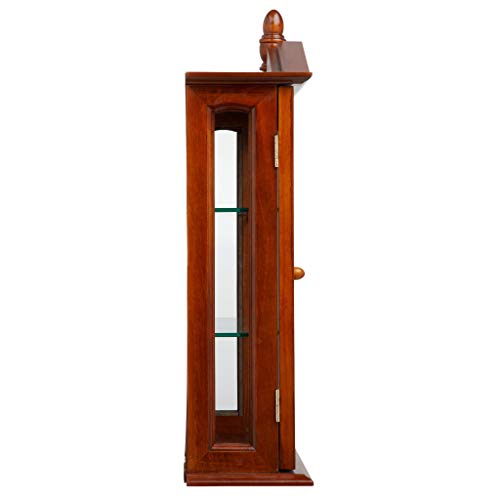 Design Toscano Amesbury Manor Glass Wall Mounted Storage Curio Cabinet, Mahogany #TOP3