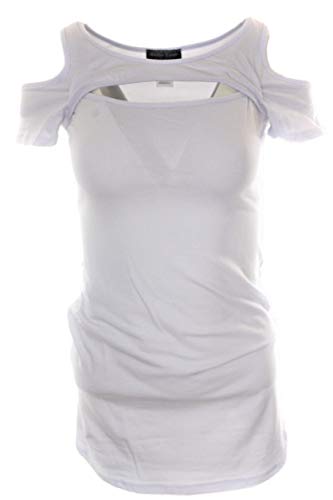 Cold Open Shoulder Cutout Peekaboo Lightweight Cotton New Top Reg & Plus Size