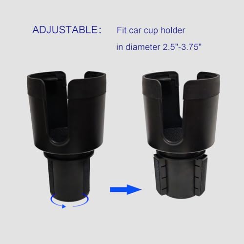 Generic Car Cup Holder Expander with Adjustble Base,Automotive Drink Cup Holders Adapter, Fit Bottles in 3.2""-3.8"" Diameter - Image 3