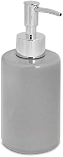 Harbour Housewares Soap Dispenser - Glazed Ceramic Household Hand Pump Bottle - 280ml - Grey