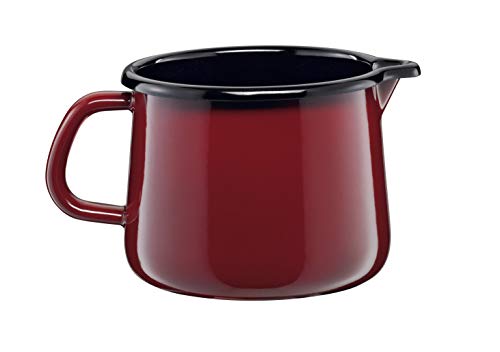 Riess, 0672-008, Schnabeltopf 12, NOUVELLE- ROSSO EXTRA STARK, Durchmessser 12 cm, Höhe 10.8 cm, Inhalt 1 Liter, Emaille, Induktion