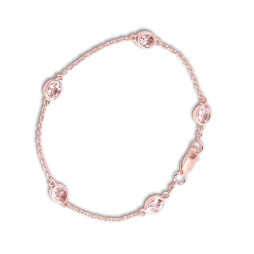 Genuine Morganite Bracelet in 18k Rose Gold Bracelet Morganite Jewelry For Women 1.75 Carats Oval Shaped Gemstones Real Rose Gold Jewelry For Women4