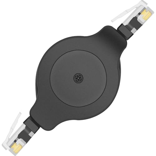 NECABLES Retractable Phone Cord for Landline 4ft Auto Rewind Telephone Handset Cord RJ9 4P4C Male to Male - 4 Feet