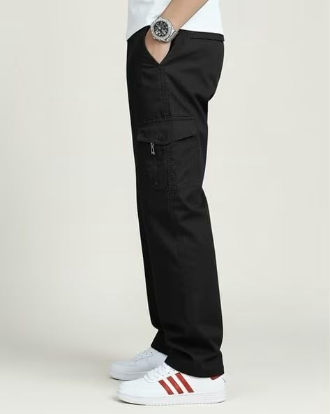 Image of Vikita Enterprise Men's Relaxed Fit Cotton Cargo Pant with Full Length and Zipper Closure Type | Mens Cargo Pants with Pocket