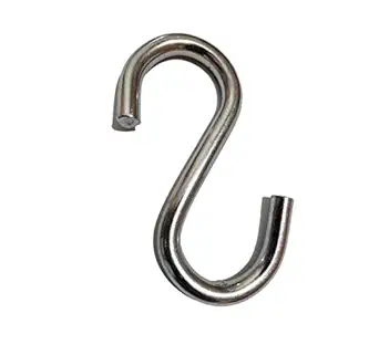 Pure Source India Stainless Steel S Hook, 2 Pieces, Silver