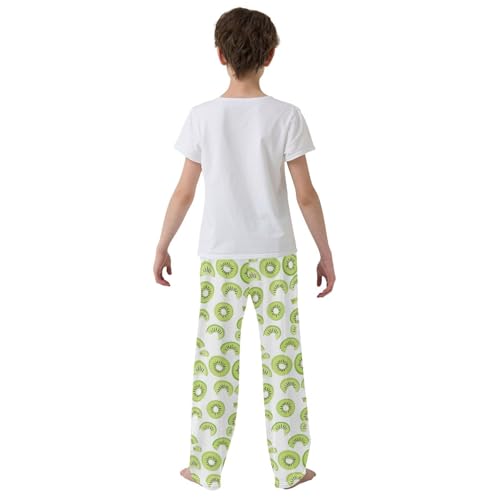 Pajama Bottoms, Pajamas Long Pant Kiwi Fruit Lounge Wear Elastic Waist Green Sleep Pants Soft Pjs Sleepwear3