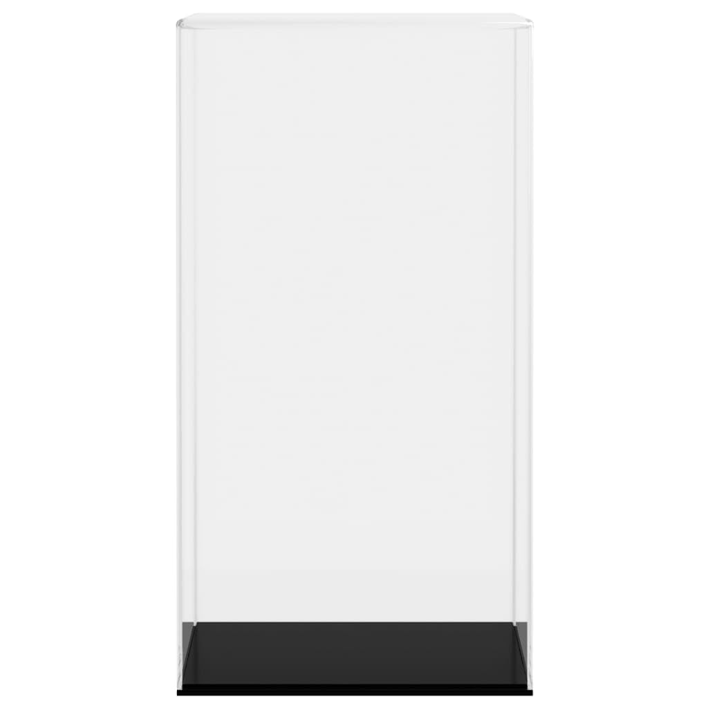 Acryl Vitrine 20x20x38 cm, Transparente Sammelbox für Figuren, Staubschutz Display Box für Sammlerstücke, Modellbau Vitrine mit schwarzem Sockel