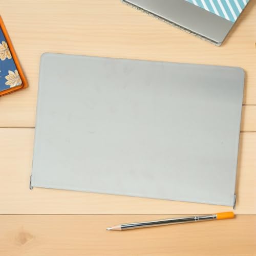Porte-documents en acier inoxydable argenté un accessoire de bureau épuré