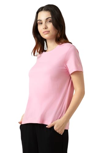 Image of Van Heusen Women's Cotton Relaxed Fit Lounge T Shirt - Relax Fit, Round Neck, Short Sleeves