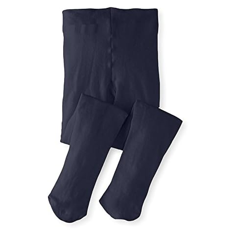 Monvecle Toddler to Big Girls' Opaque Microfiber Dance Stockings Kids School Uniform Footed Tights Navy 2-4 Cover
