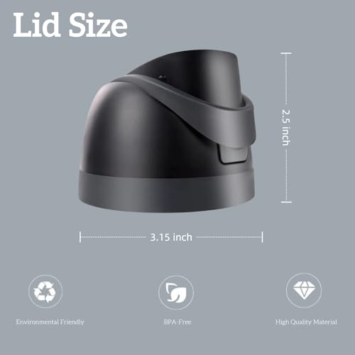 Lid Replacement for Owala Freesip, Compatible with Owala Cup 24oz 32oz 40oz 16oz, One Button Water Bottle Top Replacement Accessory, Leakproof, BPA-Free (Black)