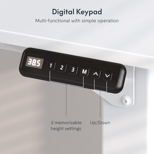 SANODESK 4-Leg Standing Desk, Electric Height Adjustable Desk with Memory Presets for Home Office, Stand up Desk Computer Workstation, 55x28 Inches White