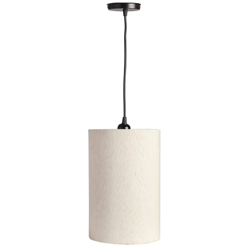 Image of Flex Color, Classic Pendant Cylinder Lamp Shade, Decorative Light Lamp, Hanging Spotlight with Fixture, 40Watts, Black Canopy -: Pack of 1 (6 * 10 Inches)