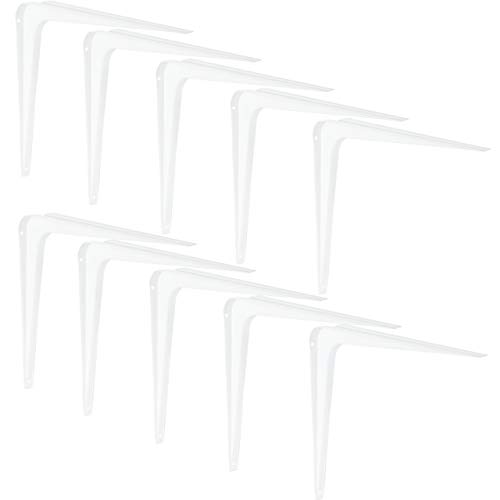 Preisvergleich Produktbild Gedotec Regalträger Metall Regalkonsole 150 mm Stahlblech-Konsole für Wandregale / Regalhalter für die Wand-Montage / Stahl weiß beschichtet / 10 Stück - Winkel-Konsole für Bücher-Regale & Tablare