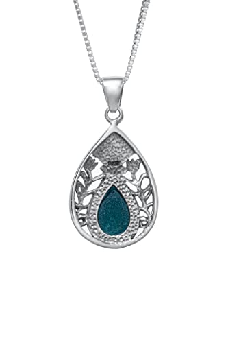 Nano Sim New Testament Silver Pendant Drop and Floral Decoration Studded with Roman Glass2